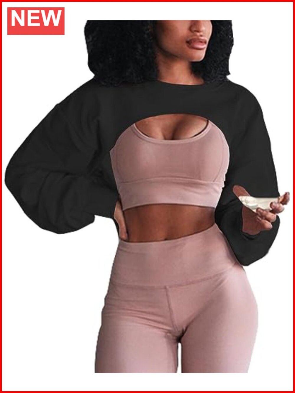 Womens Crewneck Long Sleeve Crop Top Loose Fit Sweatshirt Gym Workout Casual
